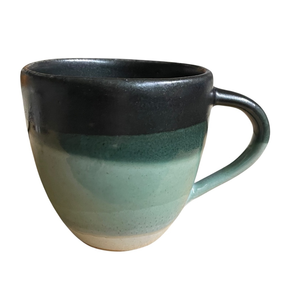WORLD MARKET Green ombré ceramic cup mug